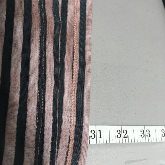 Elizabeth and James T-Shirt Pink Green V Neck Stripes Medium - Picture 6 of 11